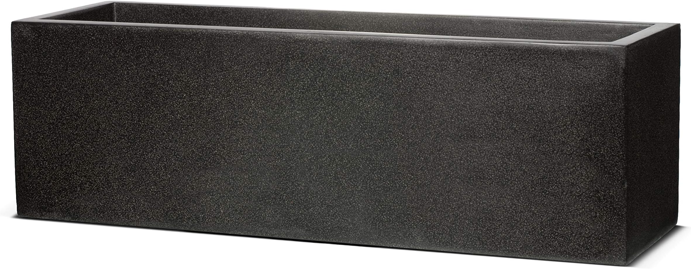 Capi Lux 100 x 40 x 40 cm Rectangular Low III Planter - Black