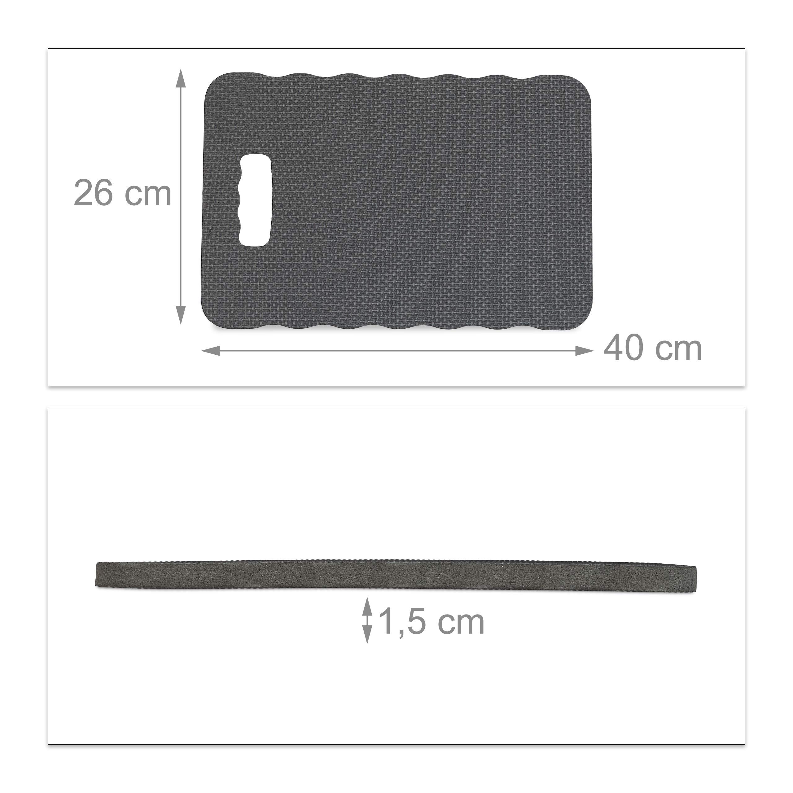 Relaxdays Planche Genoux, Lot de 4, pour Travail dans Le Jardin, Atelier, Maison, Tapis de Protection, L x P : 40 x 26 cm, Noir