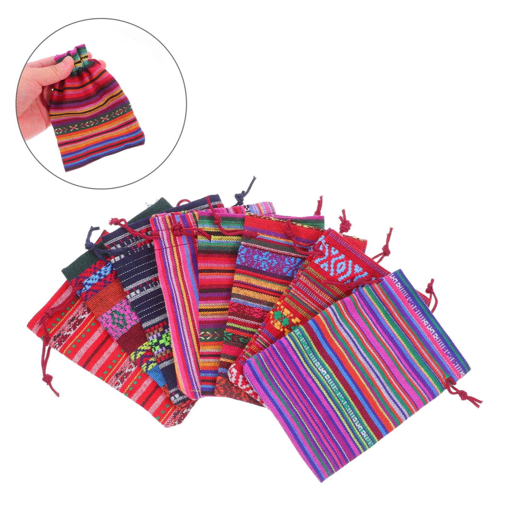 Ciieeo 48pezzi Sacchetti Regalo Coulisse in Stile Etnico Riutilizzabili Per Dolcetti Caramelle e Piccoli Oggetti Realizzati in Robusto e Bello