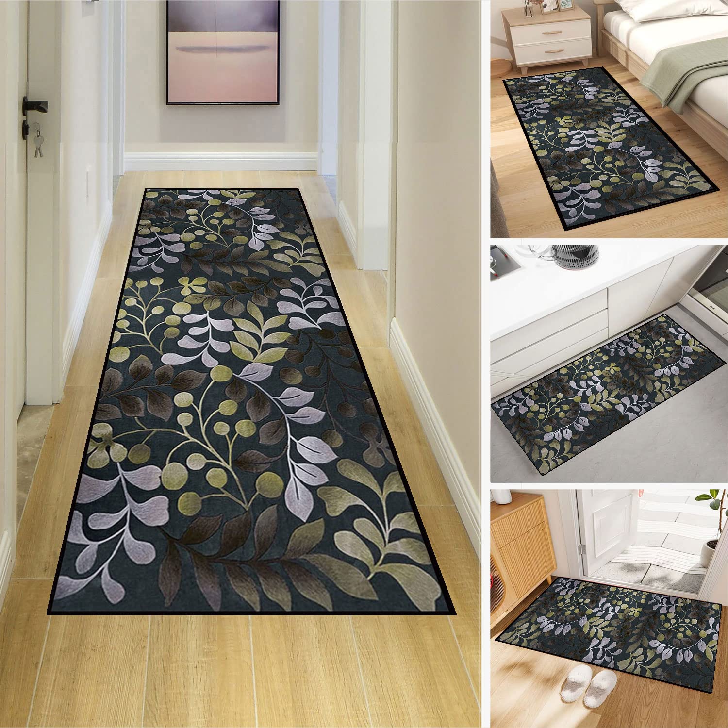 Tapis de Couloir coloré, Lavable, Tapis de Passage, Tapis de Couloir, Long et Largeur Personnalisable