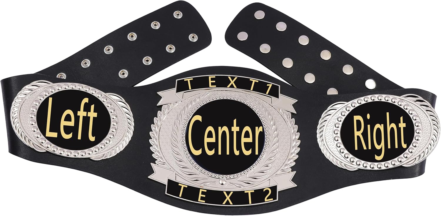 Championship Belt Customizable - Football baseball softball soccer basketball esports fantasy sports hockey Wrestling Boxing High School College Class tournament or League Winner Youth Champion Belt