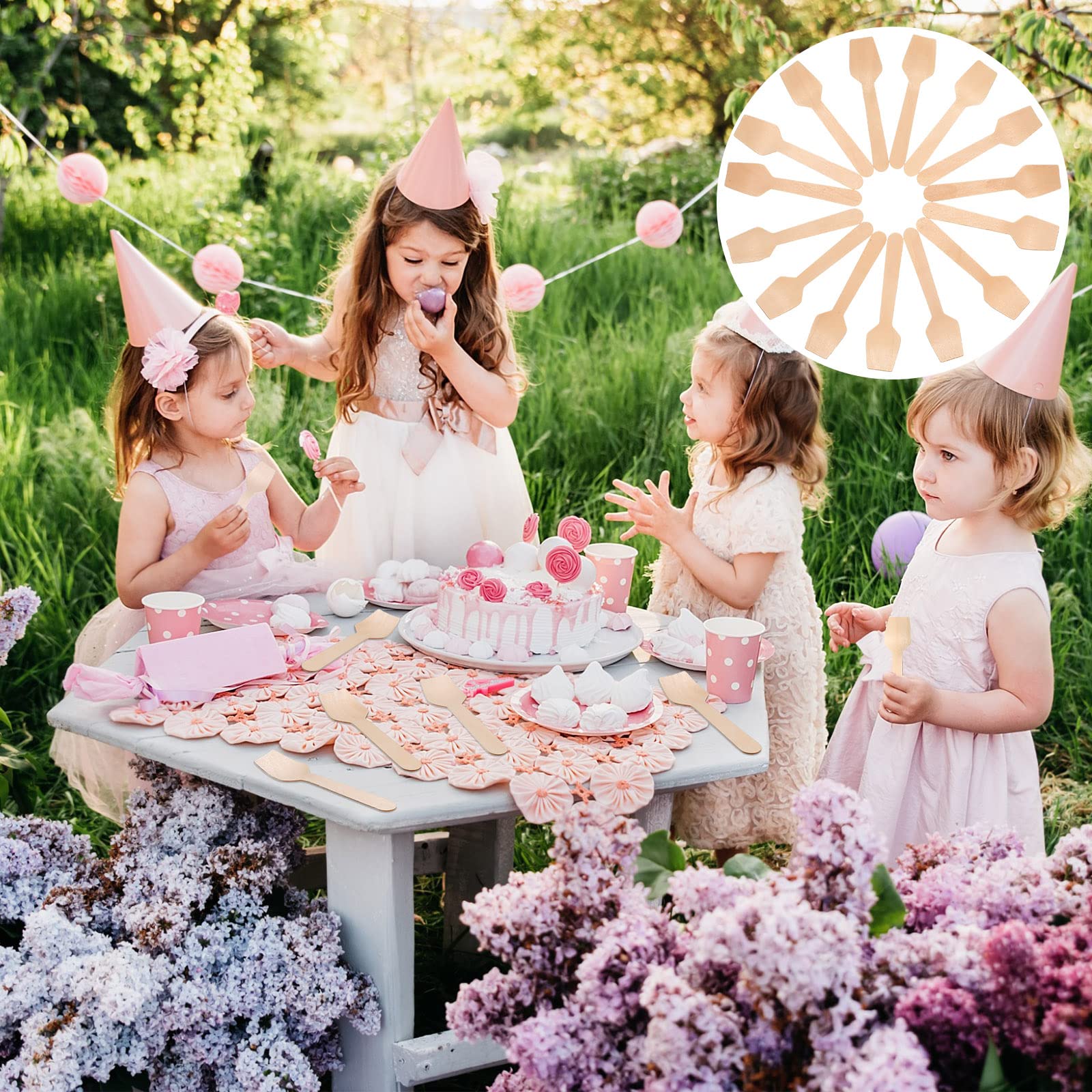 Lot de 1500 mini cuillères en bois jetables de 10,2 cm pour fête d'anniversaire, mariage, crème glacée, yaourt, gâteau, dessert