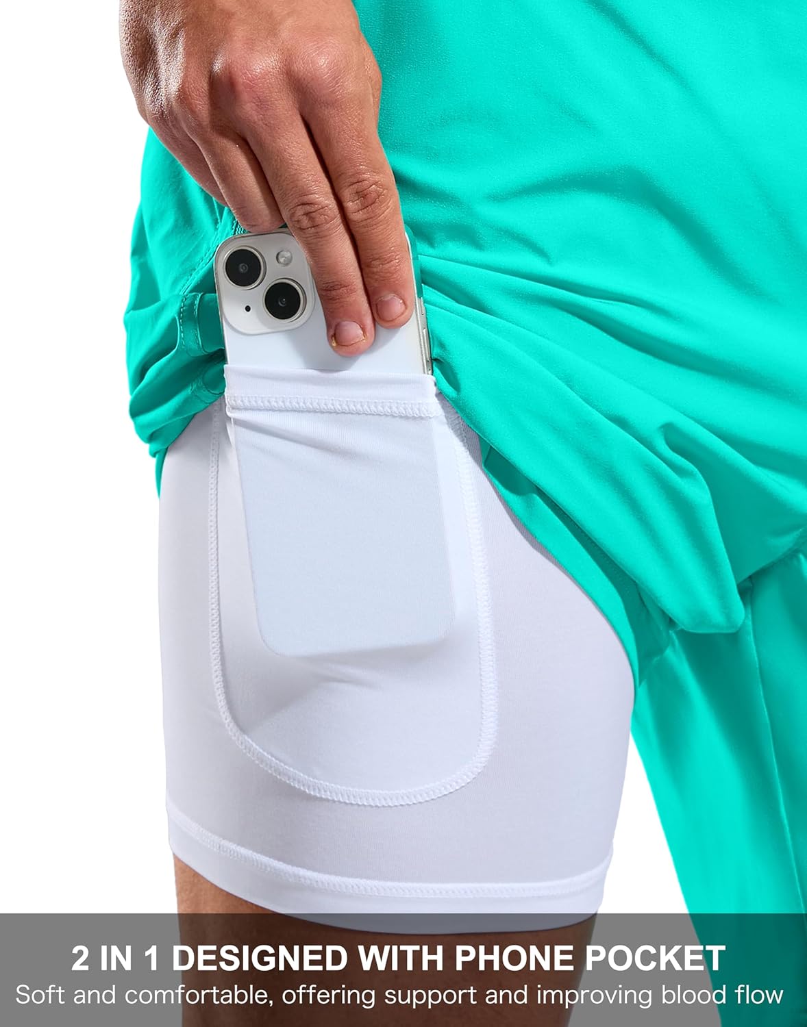 G Gradual Mens Swim Trunks with Compression Liner 7"/9'' Quick Dry Board Shorts Swimsuit Bathing Suit for Men Zipper Pockets