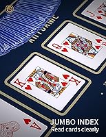 Vista 2 de ARTGAME Cartas de juego 100% de plástico, tarjeta de póquer de 2 barajas, índice jumbo, impermeable y lavable, tamaño de póquer, tarjetas de póquer