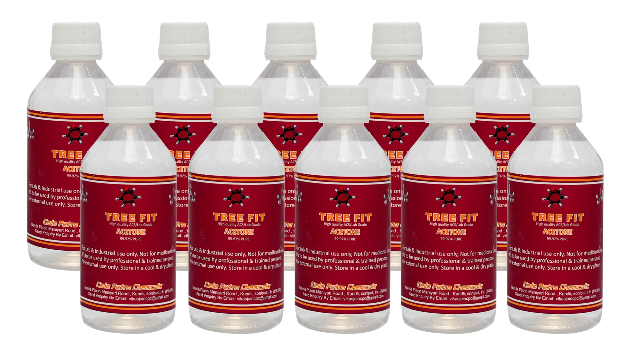 Tree Fit Acetone | Nail Polish Remover | Cleaning Glass Remover | Remove Paint And Stuff Marks | Clear | (250 X 10 = 2500 ML)-image-41