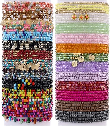 Taouzi Cuentas de cintura para mujer, cadena de cuerpo con cuentas de colores, cadena elástica, cadena de cintura para playa, bikini, cadenas de