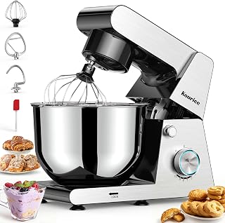 Kourice SM-1587 Stand Mixer: 6.5QT Stainless Steel Bowl, 11 Speeds, Tilt-Head, Powerful Quiet Motor for Bread Dough Cakes