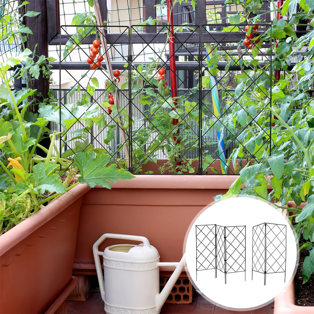 5pcs Black Foldable Garden Plant Support Trellis for Climbing Plants Indoor and Outdoor and Vines