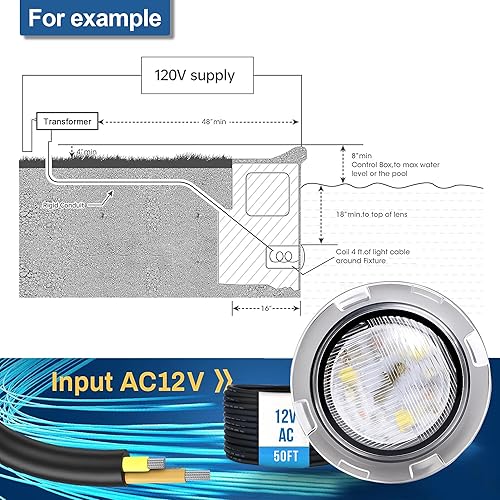 Miniatura 2 de Luces de piscina Generalman para piscina enterrada, reemplazo directo para Pentair GloBrite, luz LED de 1.5 pulgadas para piscina y spa enterrada,