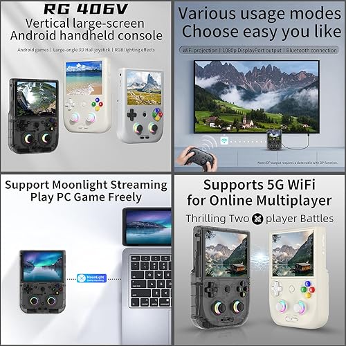 Miniatura 3 de RG406V Consola de juegos portátil RG 406V 4 pulgadas IPS pantalla multitáctil sin tarjeta consola de juegos retro Android 13 emulador retro RG406V