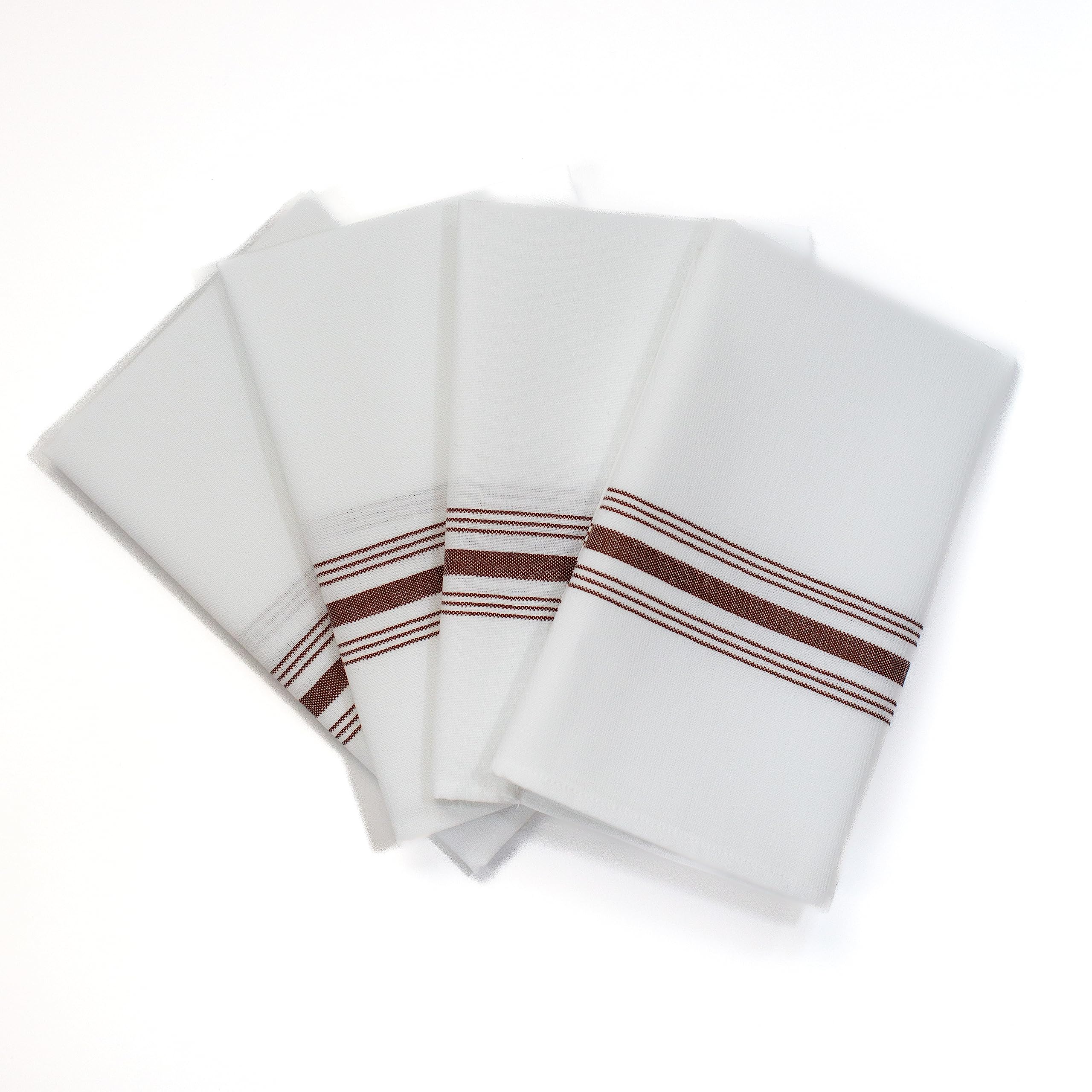 Fabric Textile Products | Signature Stripe Bistro Napkins | Durable and Stain-Resistant Polyester Cloth Dinner Napkins | 18