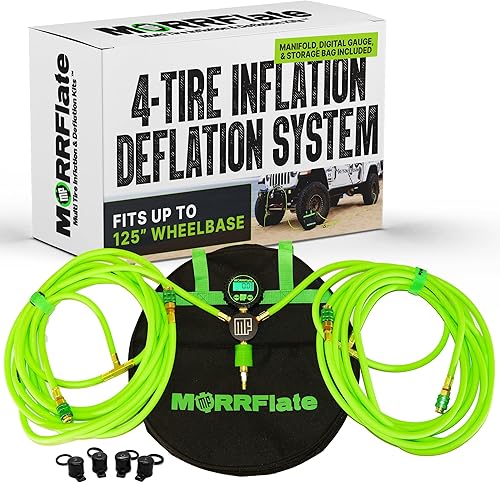 Miniatura 1 de MORRFlate Sistema de inflado y desinflado de neumáticos Quad 4, se adapta a una distancia entre ejes de hasta 125 pulgadas, colector, medidor