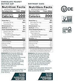 No Cow High Protein Bars, Dipped Variety Pack - Healthy Snack, 20g Vegan Protein, High Fiber, Low Sugar, Keto Friendly, Dairy & Gluten Free (12 Count)