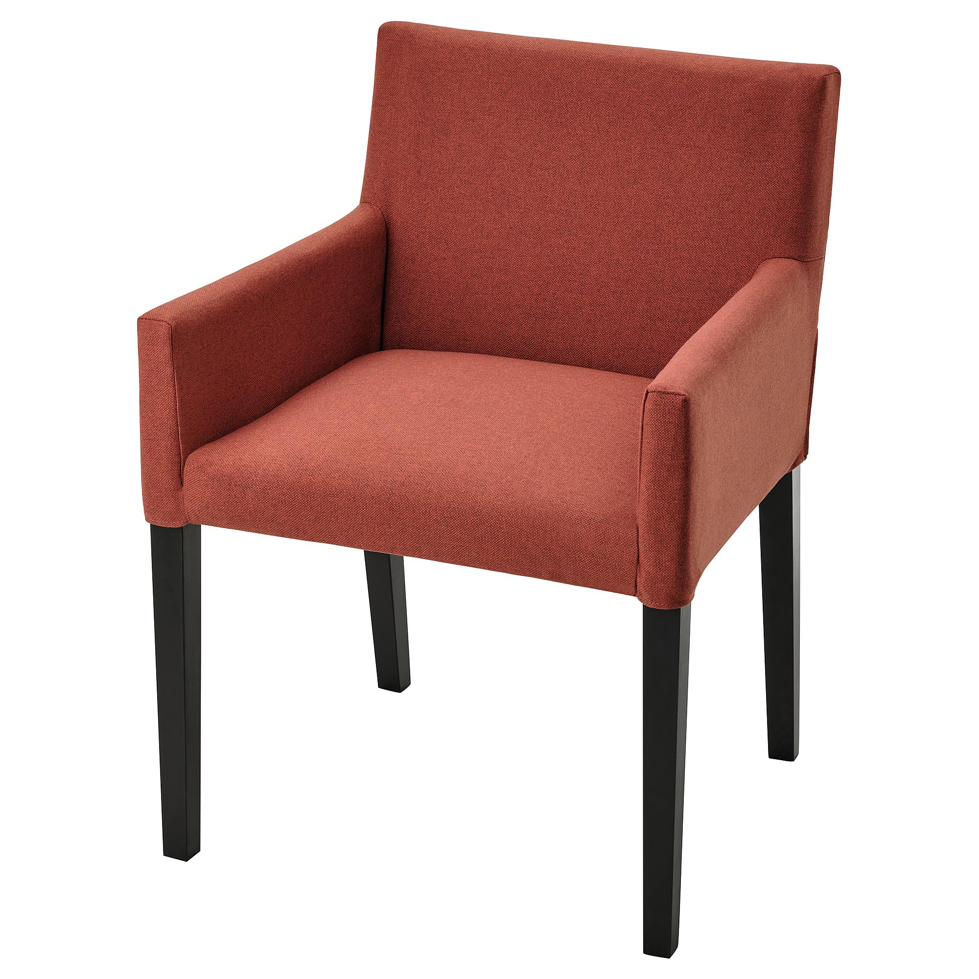 Chaise MÅRENÄS avec accoudoirs siège de table noir rouge-brun