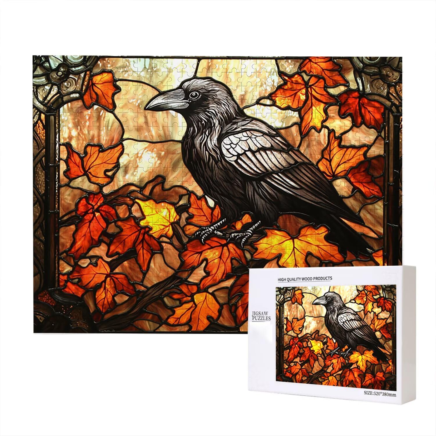 Jigsaw Puzzle, 5000 Pezzi Puzzle Classici, Autunno Puzzle Rilassamento Intelligence, Mpossibile Difficile Puzzle Impegnativo per Adulti Puzzle Gioco Familiare, Regalo per Amore Amico Corvo fr0-521