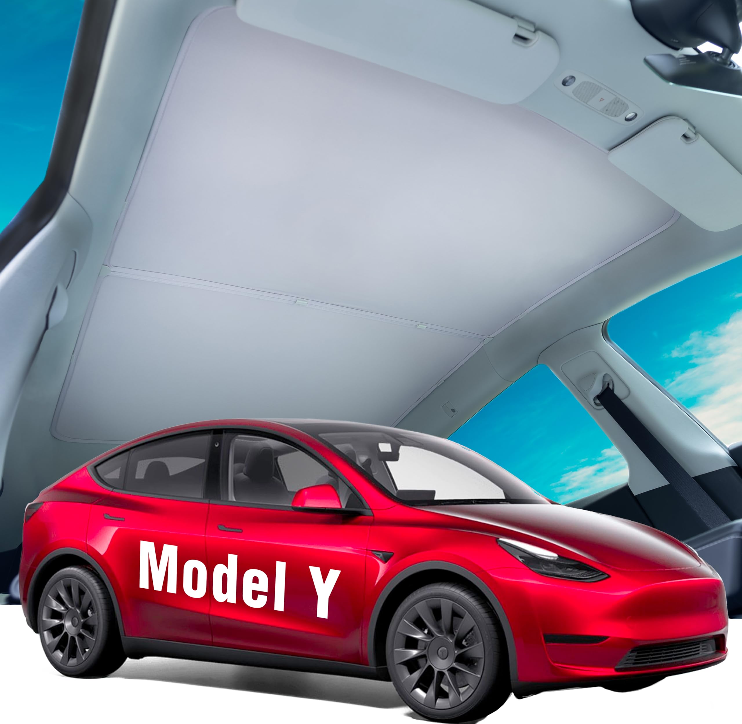 TESLA Model Y サンシェード Amazon.com: Zanch Tesla Model Y Sunshade Roof [2025 Cooling