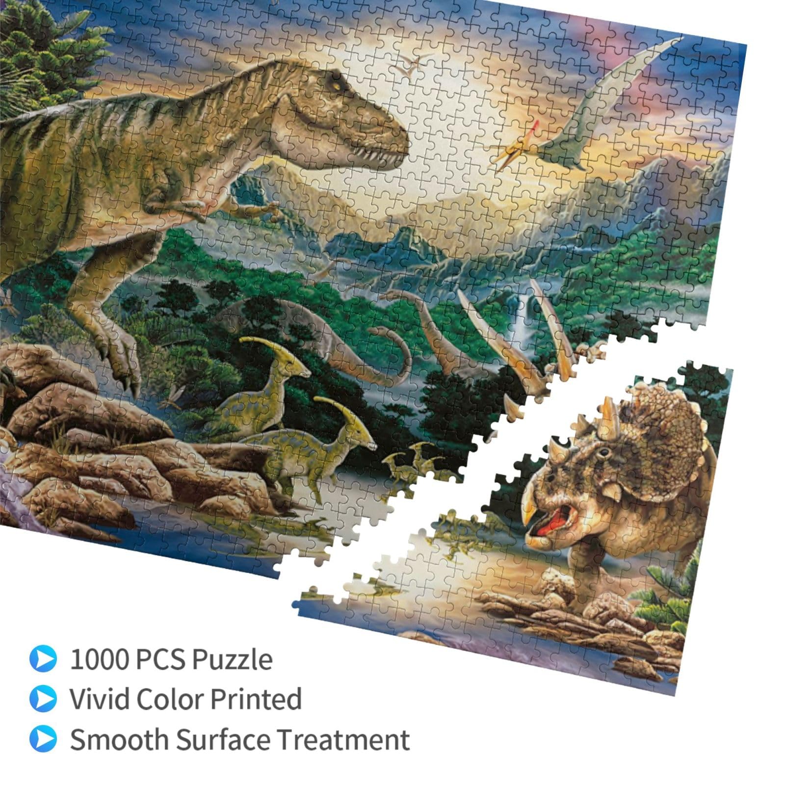 Amazon.co.jp: パズル 恐竜の時代 谷 青緑 木製 1000ピース