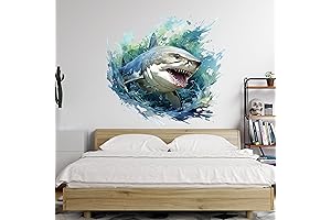 Realistic 3D Lifelike Shark Sea Animal Wall Decal Stickers