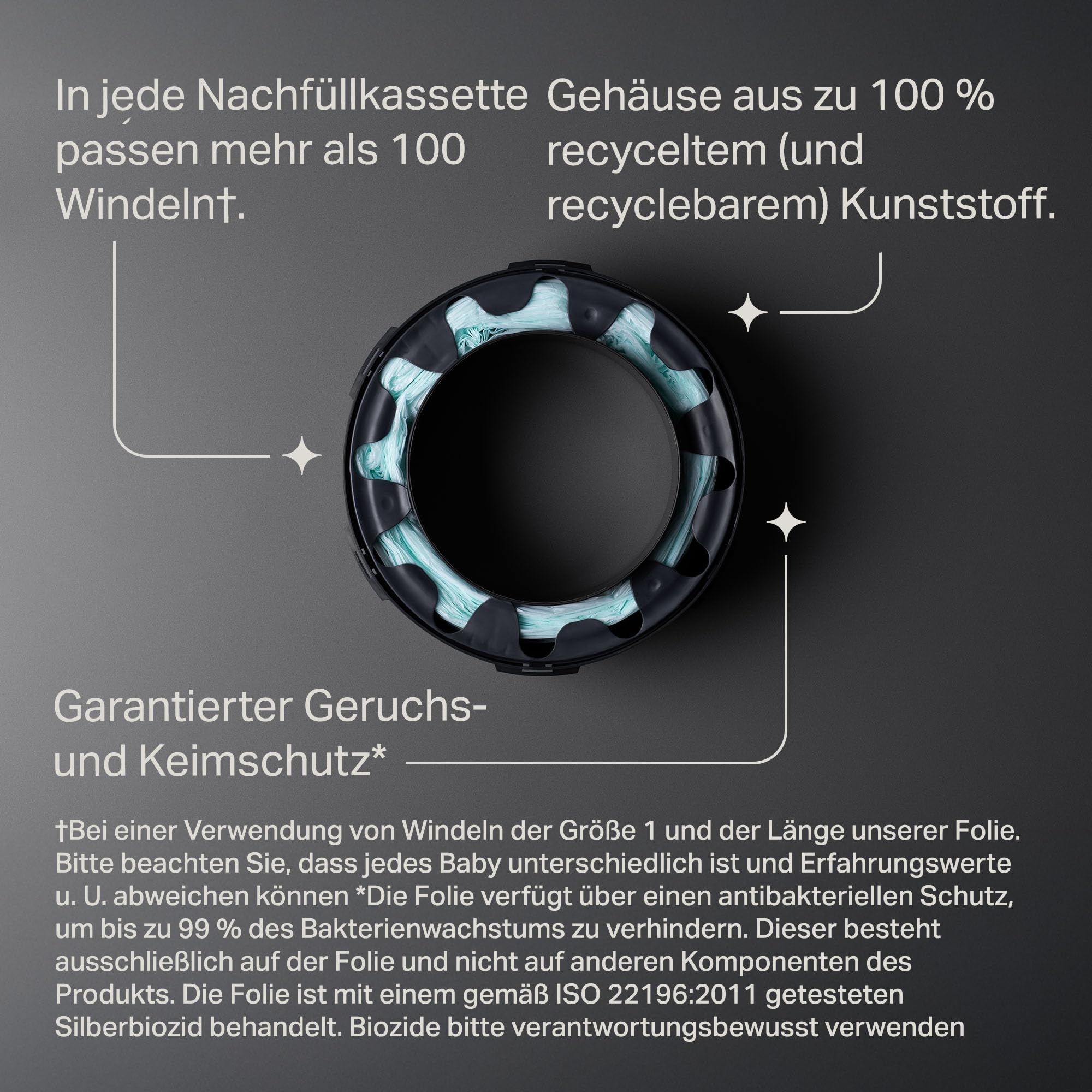 Tommee Tippee Twist & Click Advanced Windeleimer Original-Nachfüllkassetten, 16 x 10,5 m