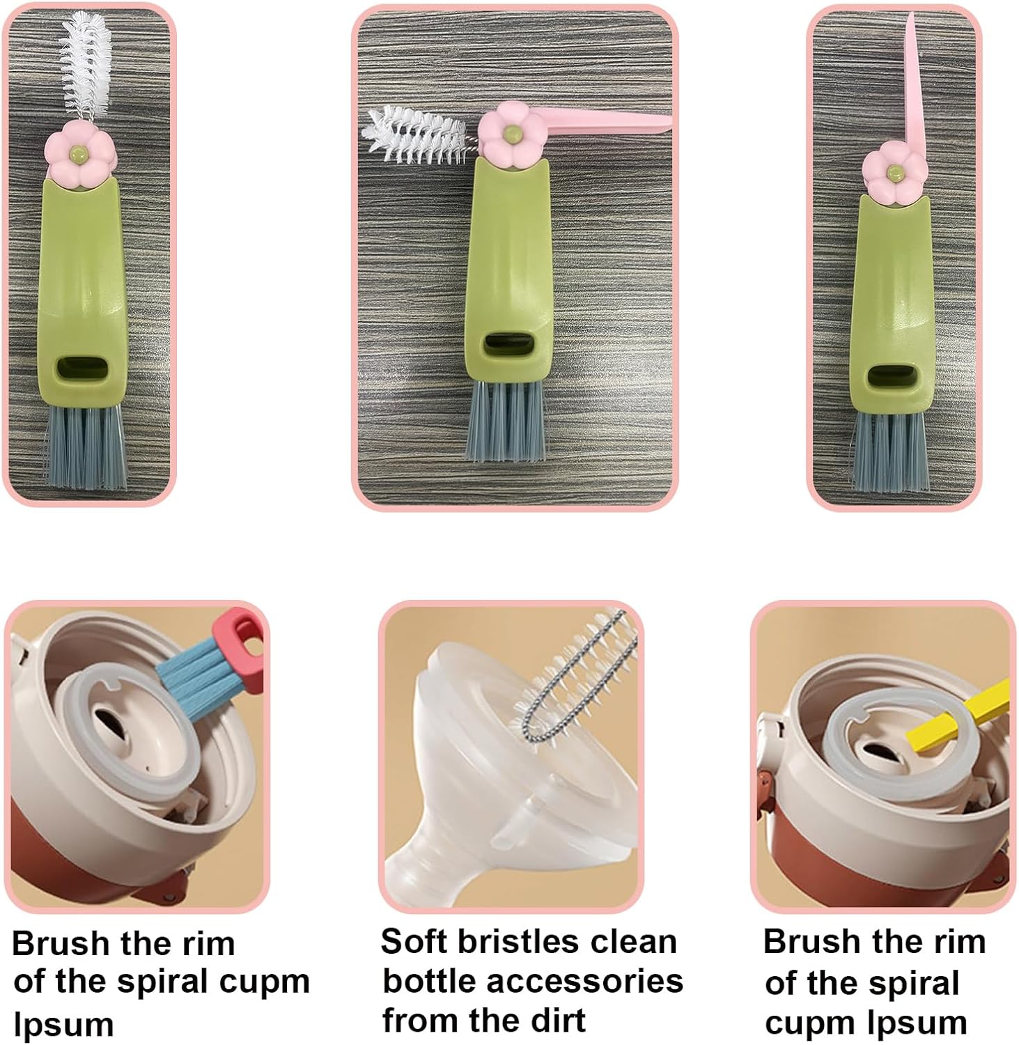 SPORCLO 2 Pack Replacement Lids for Owala Freesip, Water Bottle Top Compatible with Owala Cup 16 oz, 24 oz, 32 oz and 40 oz, Accessories Set for Owala Including Straws & Cup Lid Cleaning Brush - Image 3