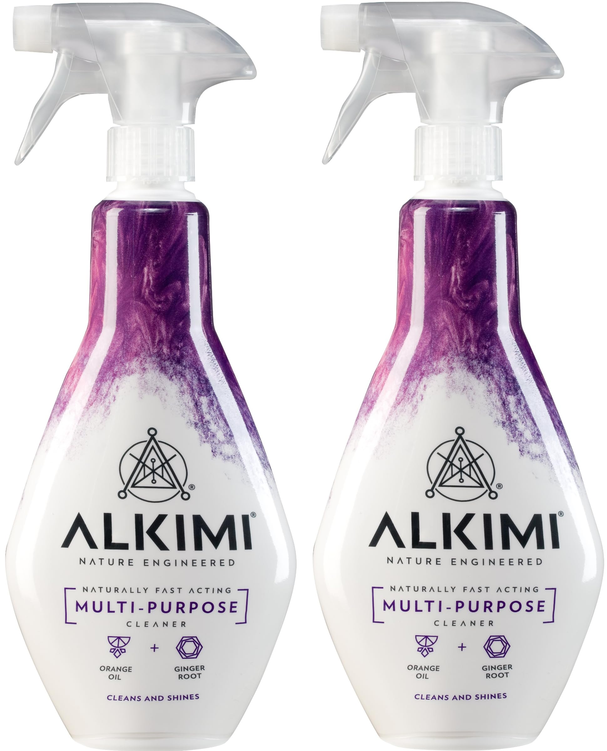 ALKIMI Multi-Surface Cleaning Spray, Pack of 2 – Powerful Cleaning, No Harsh Chemicals, with Natural Orange Oil and Ginger Root