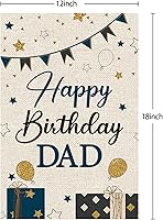 Vista 2 de WeBenison Bandera de arpillera para jardín de cumpleaños de padre, doble cara, 18 x 12 pulgadas, reutilizable, diseño único, ideal para decoraciones