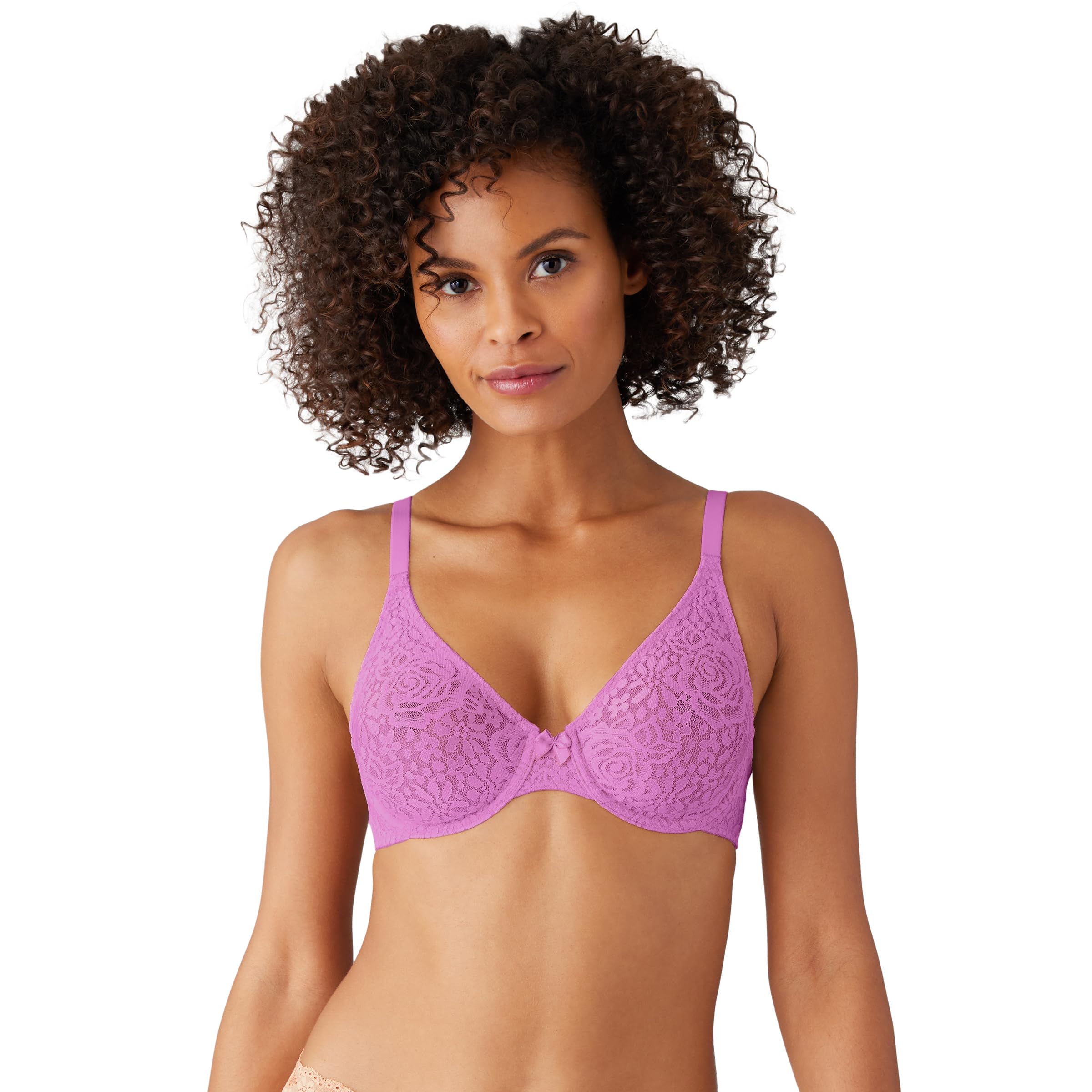 Wacoal Women's Halo Lace Unlined Convertible Underwire Bra, Opaque, First Bloom, 36C