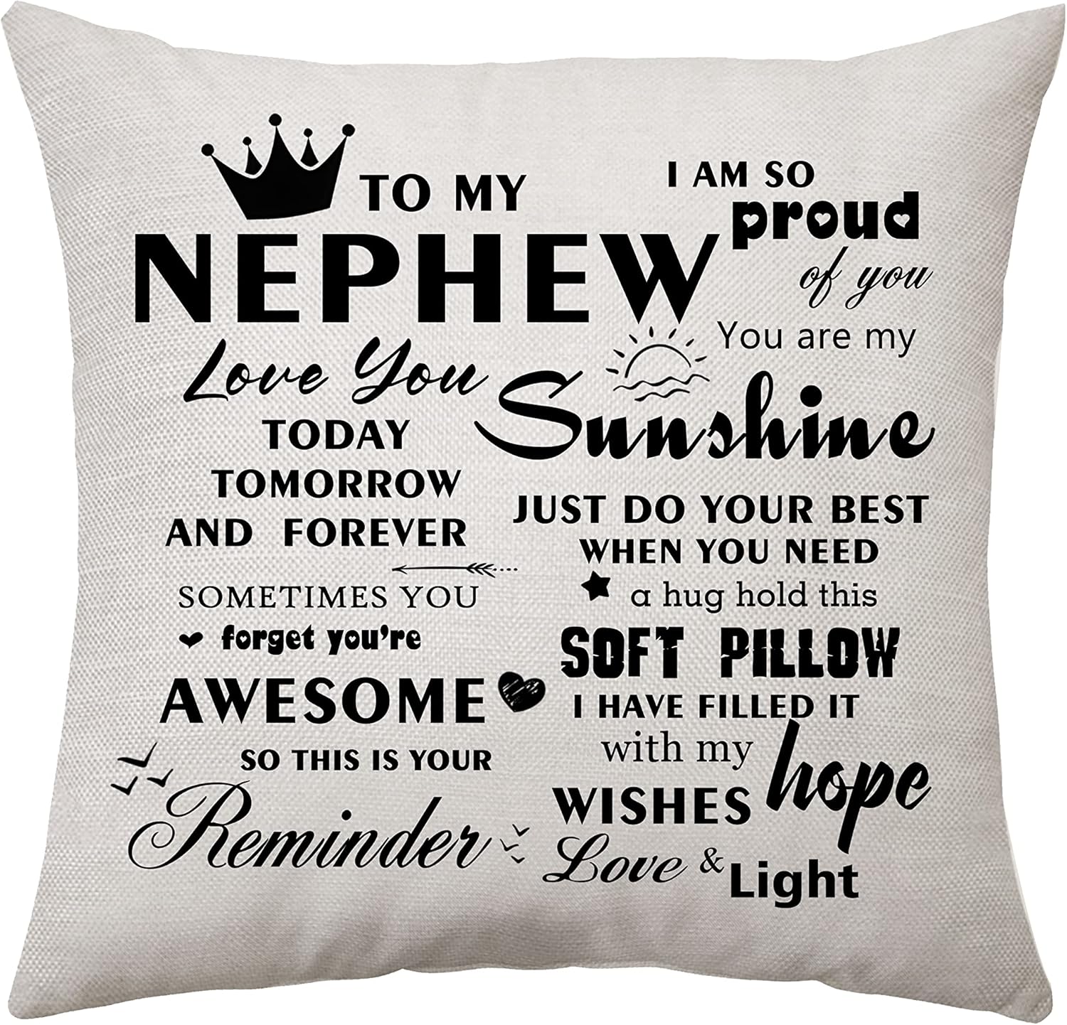 Aconesong Nephew Gifts Cushion Cover Gifts for Nephew from Aunt Uncle