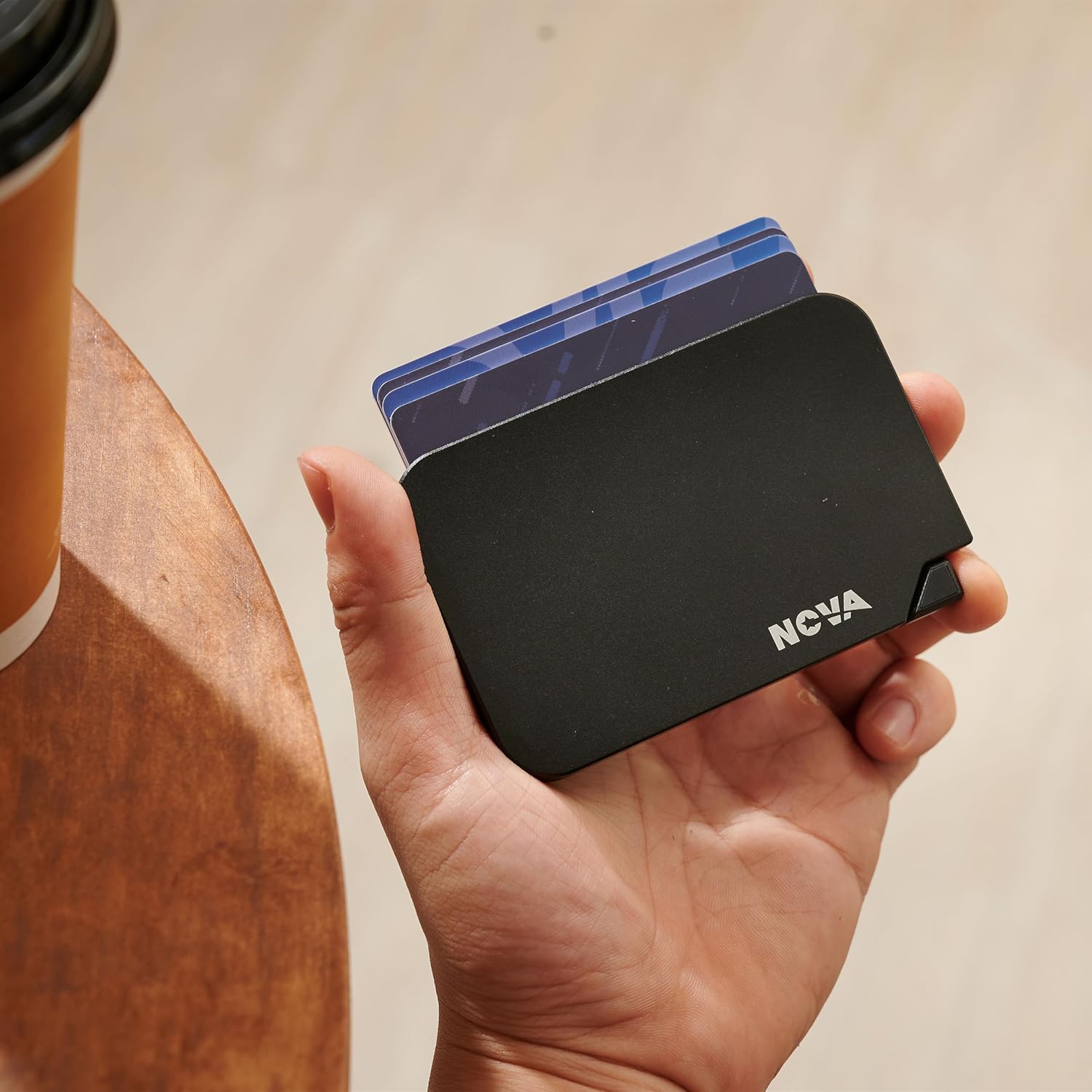 Nova Slim Men Wallet Holds 11 Credit Cards, 2 in 1 Detachable Magsafe Metal Pop Up Card Holders for IPhone, Safe RFID Blocking Wallet with Cash Slot, Minimalist Wallet Gifts For Man (Brown) - Image 4