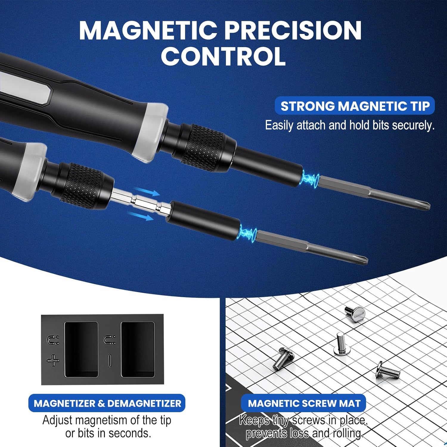 152Pcs Precision Screwdriver Set with 140 CR-V Bits,Magnetic Screwdriver Set with Storage Case&Accessories,Multi-Bit Electronics Repair Kit for iPhone,MacBook,Laptop,PC,Game Console,Tablet,Drone,etc - Image 4