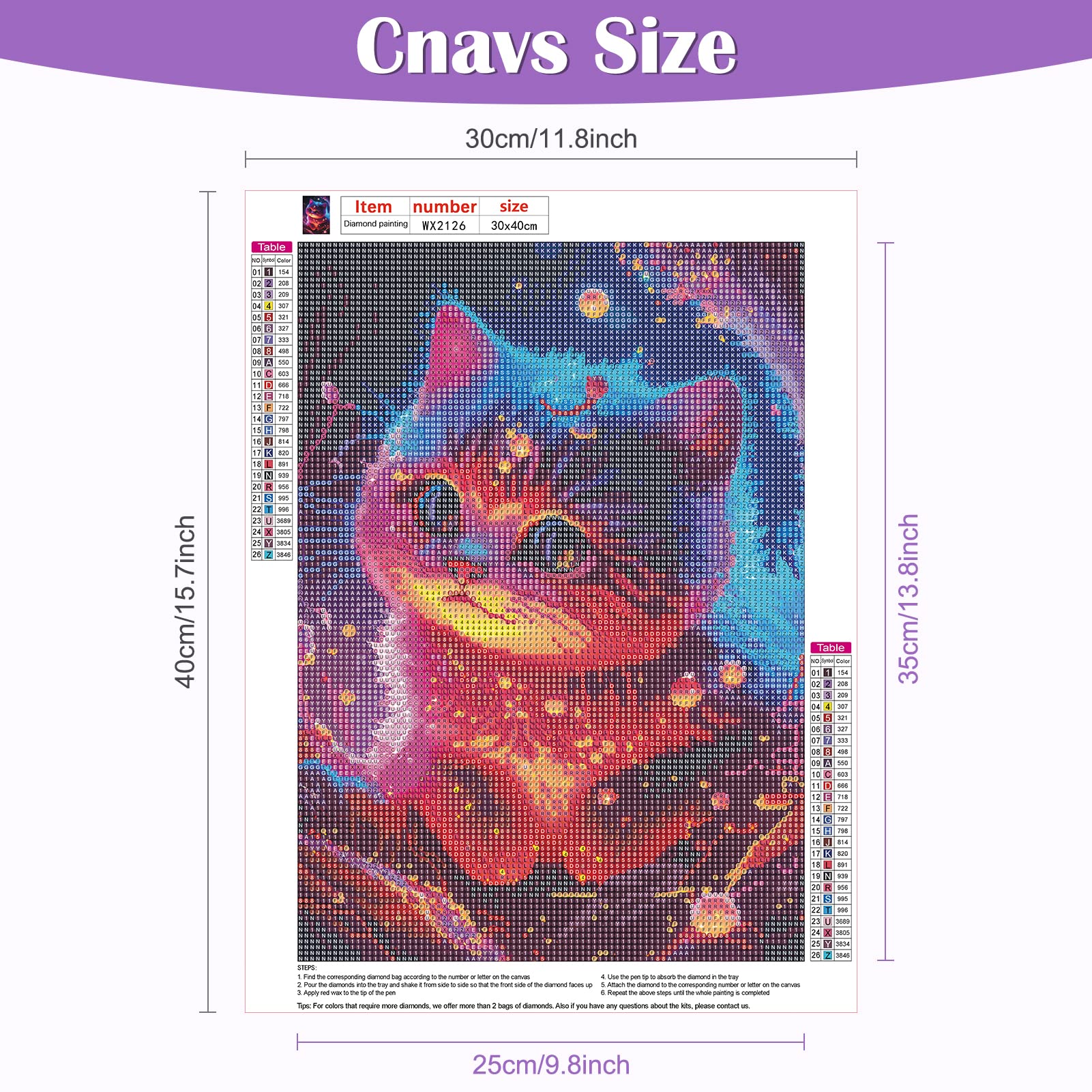 Diamond Painting Schildkröte – DIY Set Mit Runden Diamanten, 30x40 Cm, Inkl. Zubehör