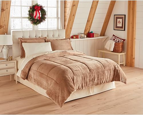 Miniatura 8 de BrylaneHome BH Studio - Edredón de microfibra de felpa, tamaño Queen, color azul Carolina