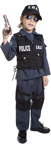 Dress-Up-America - Disfraz SWAT para niños, disfraz de oficial de policía de S.W.A.T. para niños y niñas