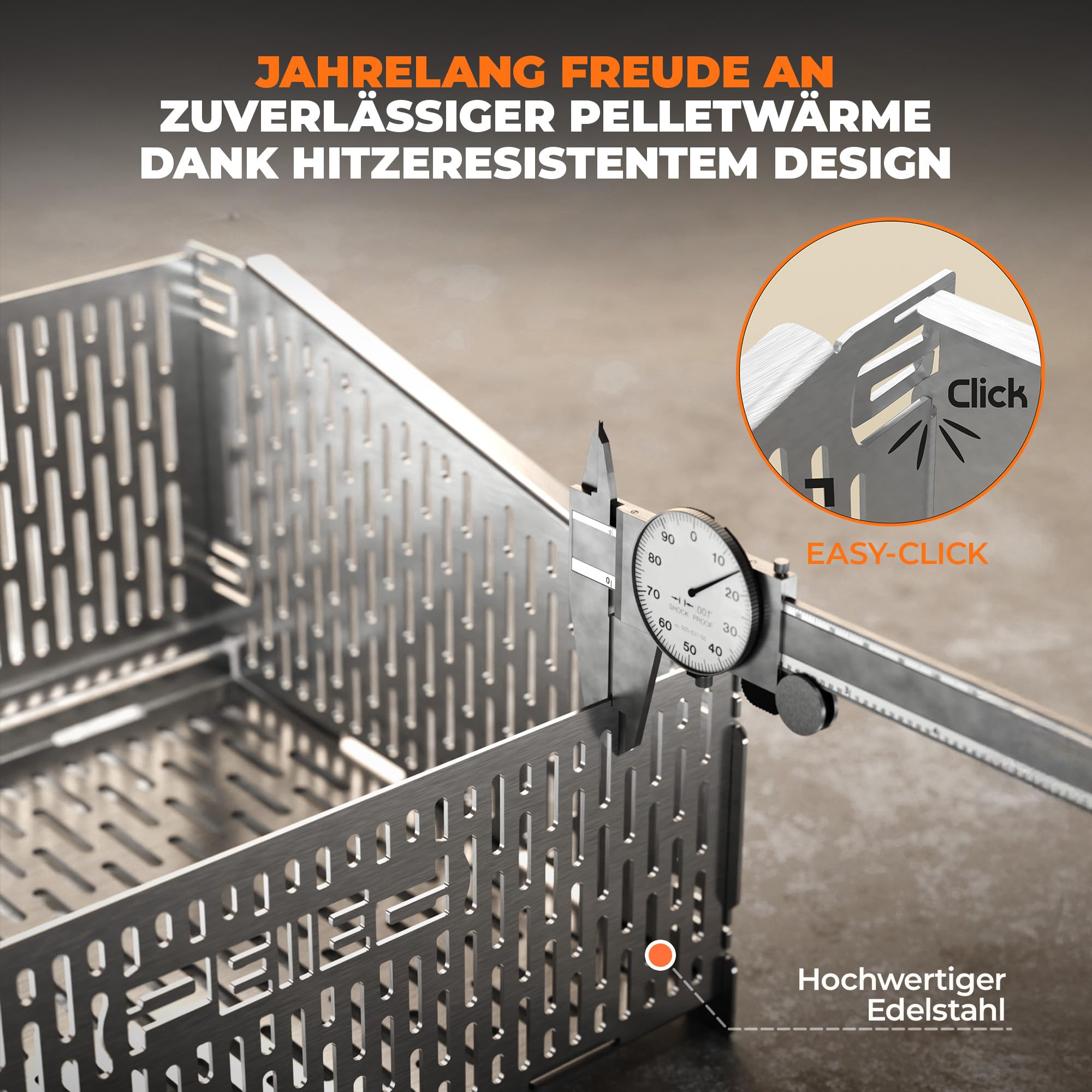31x25x17cm hitzeresistenter Pelletkorb für Kaminofen | Edelstahl Pelletkorb | Pelletbrennkorb 30% mehr Heizleistung | Pelletkorb für Holzofen mit sauberer Verbrennung | Pelletskorb Kaminofen