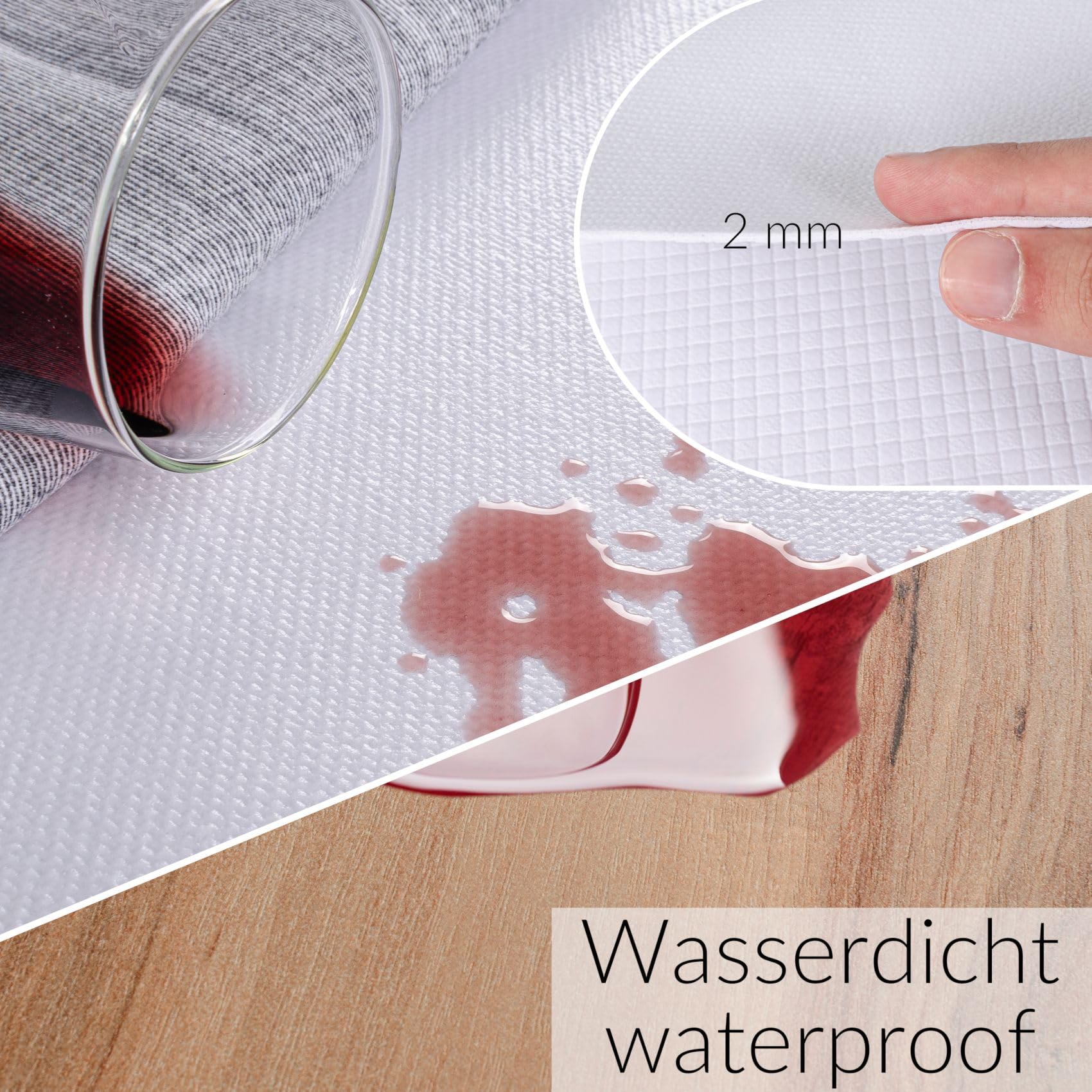 ANRO Tischschoner Tischdeckenunterlage Tischpolster Unterlage Tischdecke Meterware Schutzunterlage Tischschutz Molton Größe Wälbar mit Muster 2mm Unterseite gummiert 280 x 138 cm