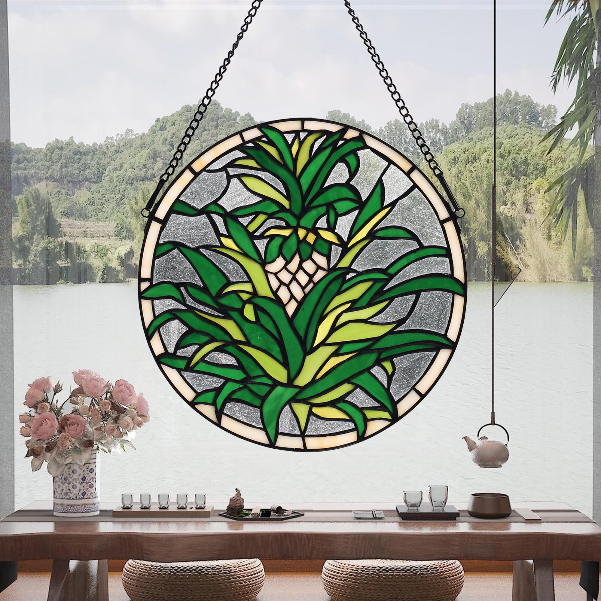 Amazon.com: bwkoiujes Carp Stained Glass Window Hanging 12