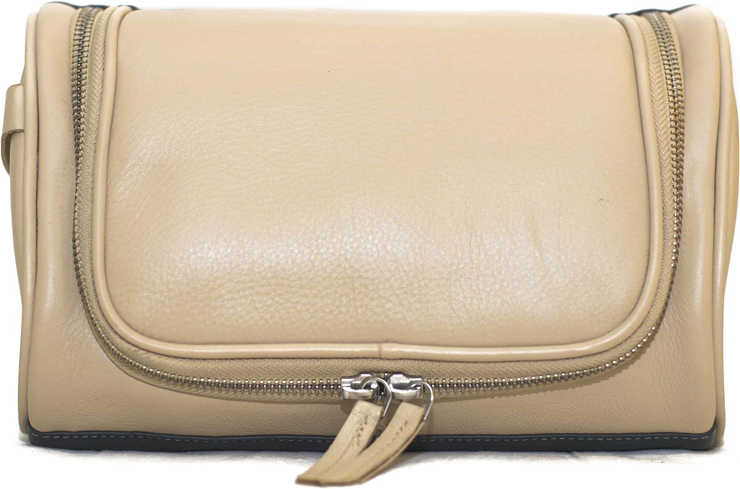 IFZA Travel Cosmetic Bag - Perfect Hanging Travel Toiletry Organizer - Authentic Soft Leather
