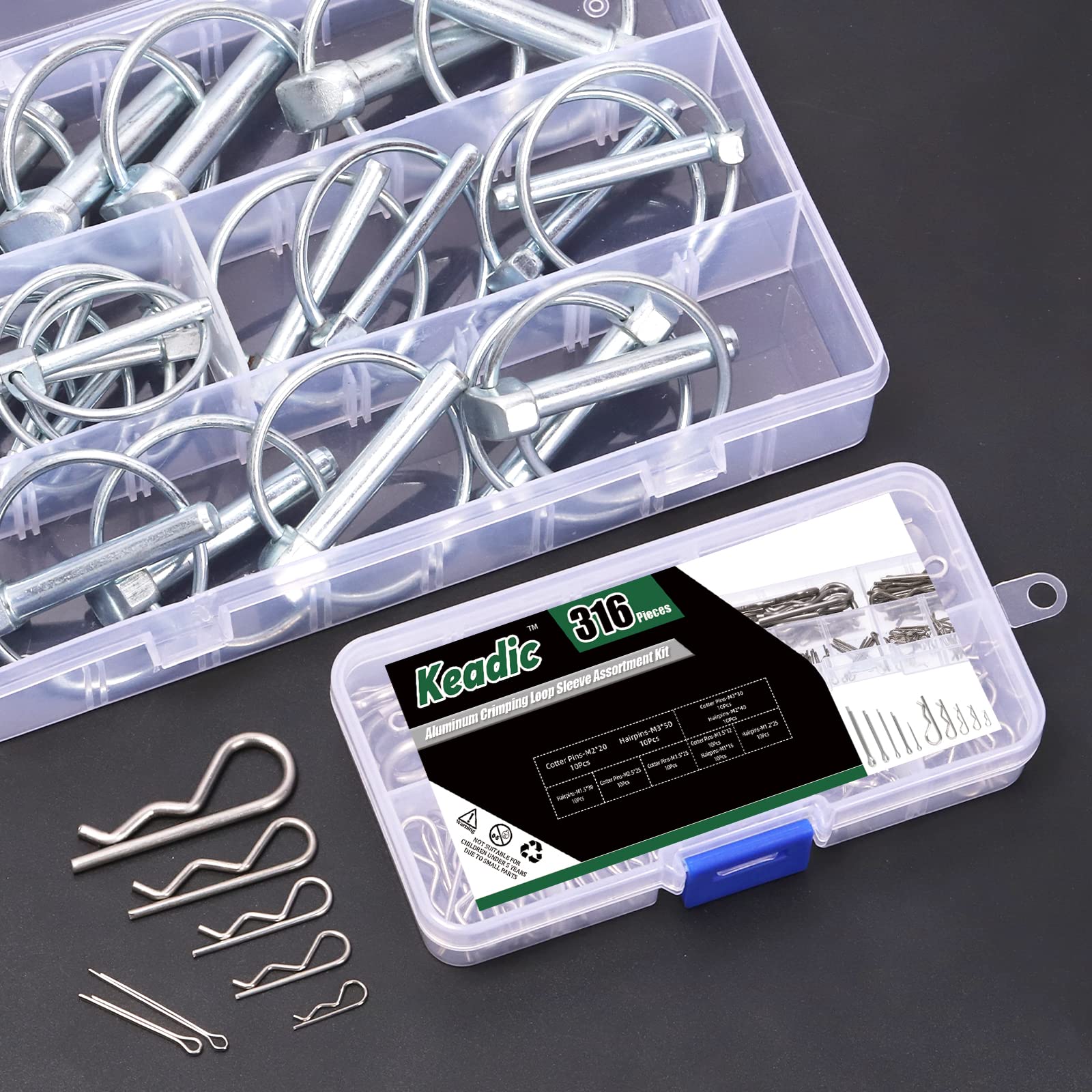 Amazon.co.jp: Keadic 121個 亜鉛メッキシャフトロックピンと304