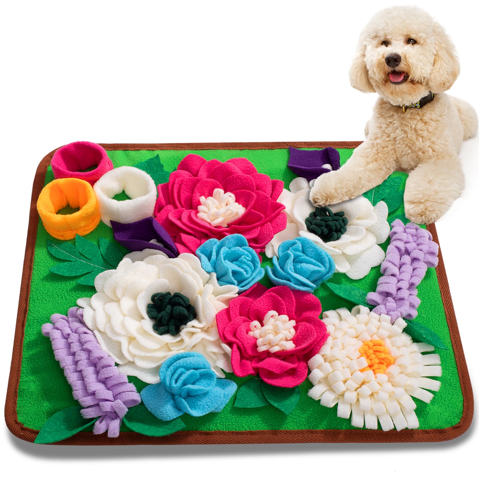 Meilzer Snuffle Mat for Dogs Pet Treats Feeding Mat for Small/Medium Breed Dogs Non-Slip/Portable/Durable Interactive Dog Puzzle Toys Encourages