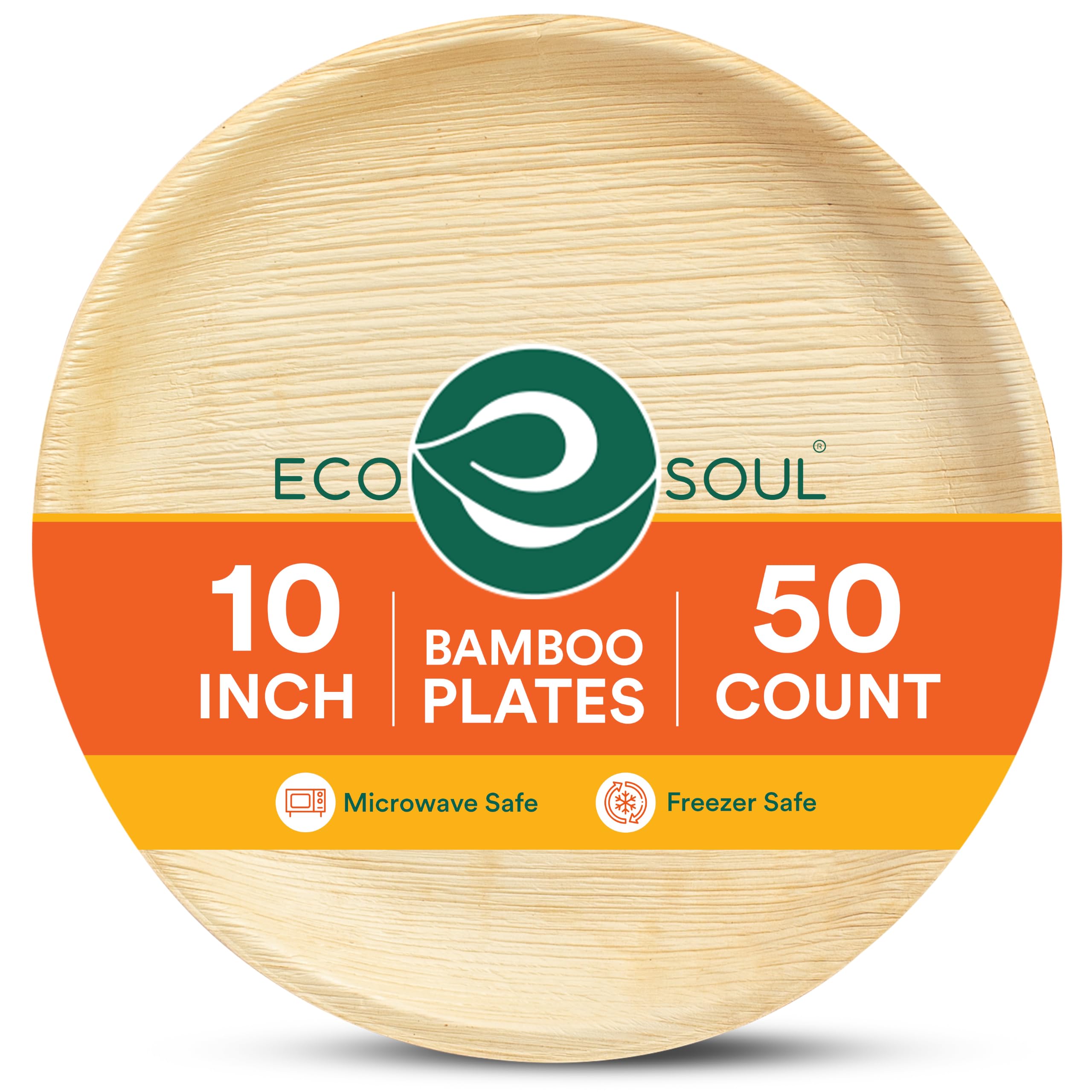 Eco Soul Bamboo Plates - 50 Pack -1