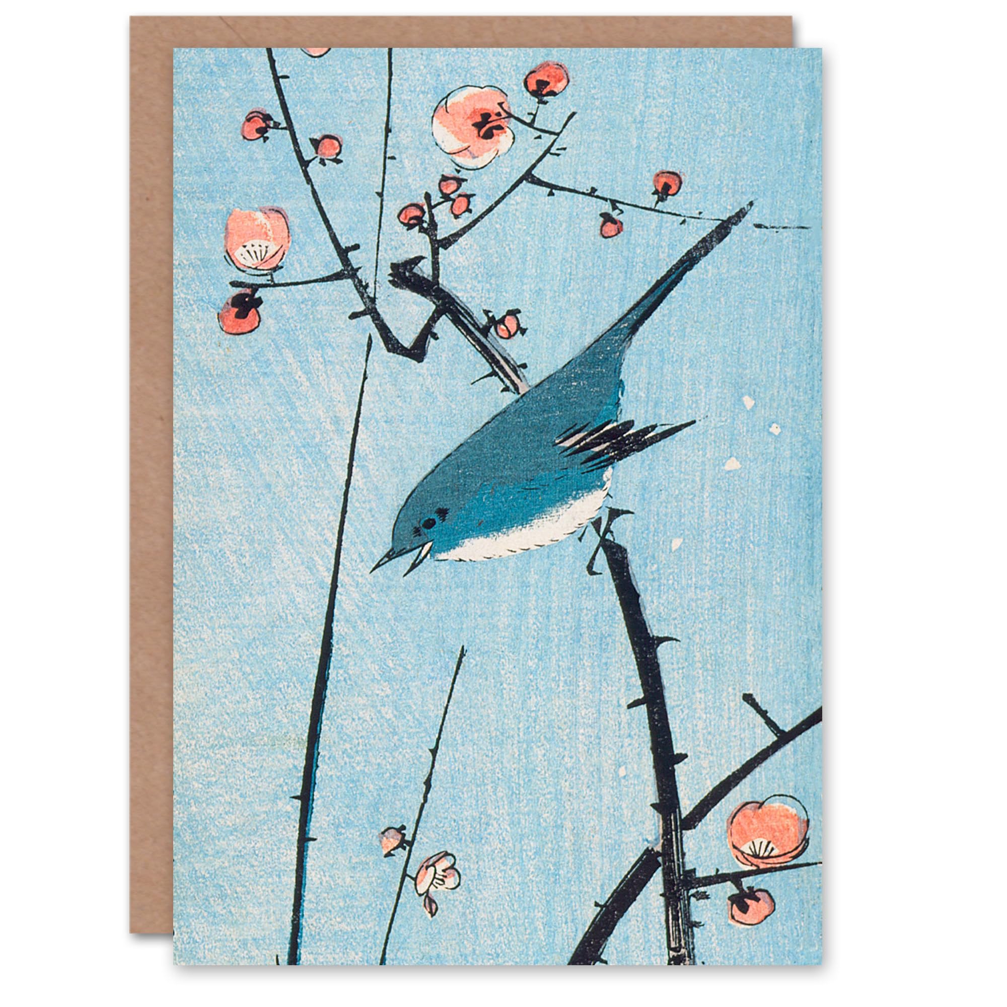 Artery8 Utagawa Hiroshige Art Card Warbler On Red Plum Branch