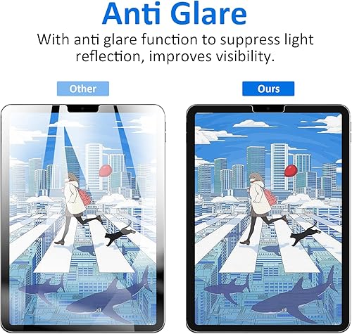 Miniatura 2 de Ambison Paquete de 2 protectores de pantalla de vidrio mate compatibles con iPad Air de 5 generación 2022 de 10.9 pulgadas, marco de instalación,