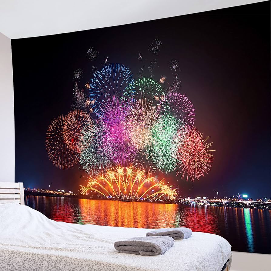 らいおんくま★カラーの花 タペストリー　壁掛け装飾 タペストリー かわいい 猫 大判 壁掛け インテリア飾り 家