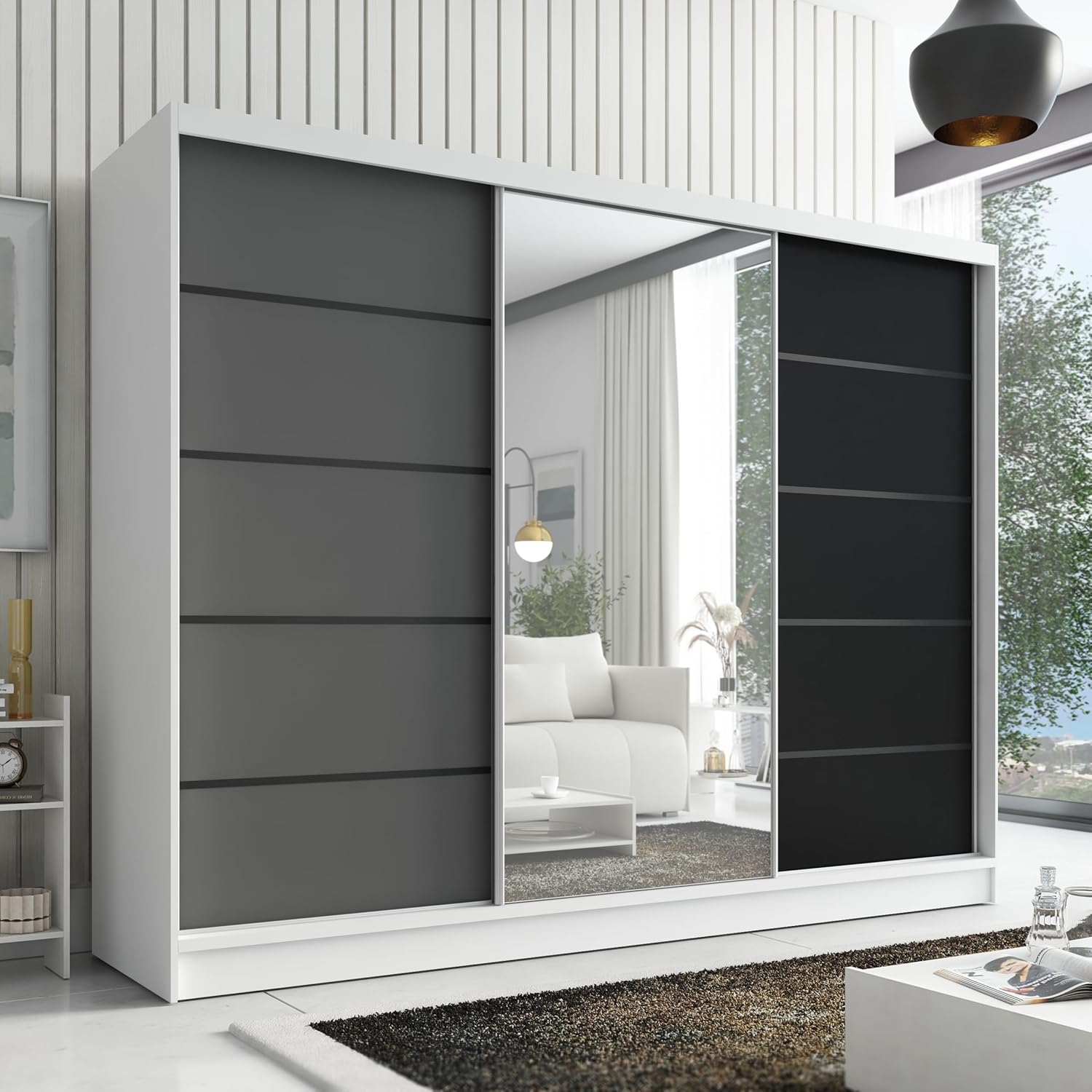 Aurelia 2 Schwebetürenschrank 200 cm mit Spiegel