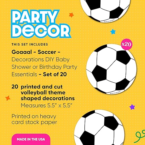 Miniatura 2 de Big Dot of Happiness GOAAAL! - Fútbol  Decoraciones DIY Baby Shower o cumpleaños grandes fiestas esenciales  Juego de 20