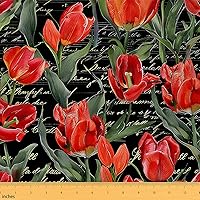 Vista 15 de The Yard - Tela de flores de acuarela de The Yard, tela de tapicería de plantas florales de jardín vintage para sillas sofá, tela impermeable