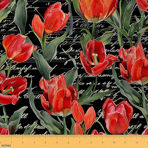 Miniatura 15 de The Yard - Tela de flores de acuarela de The Yard, tela de tapicería de plantas florales de jardín vintage para sillas sofá, tela impermeable