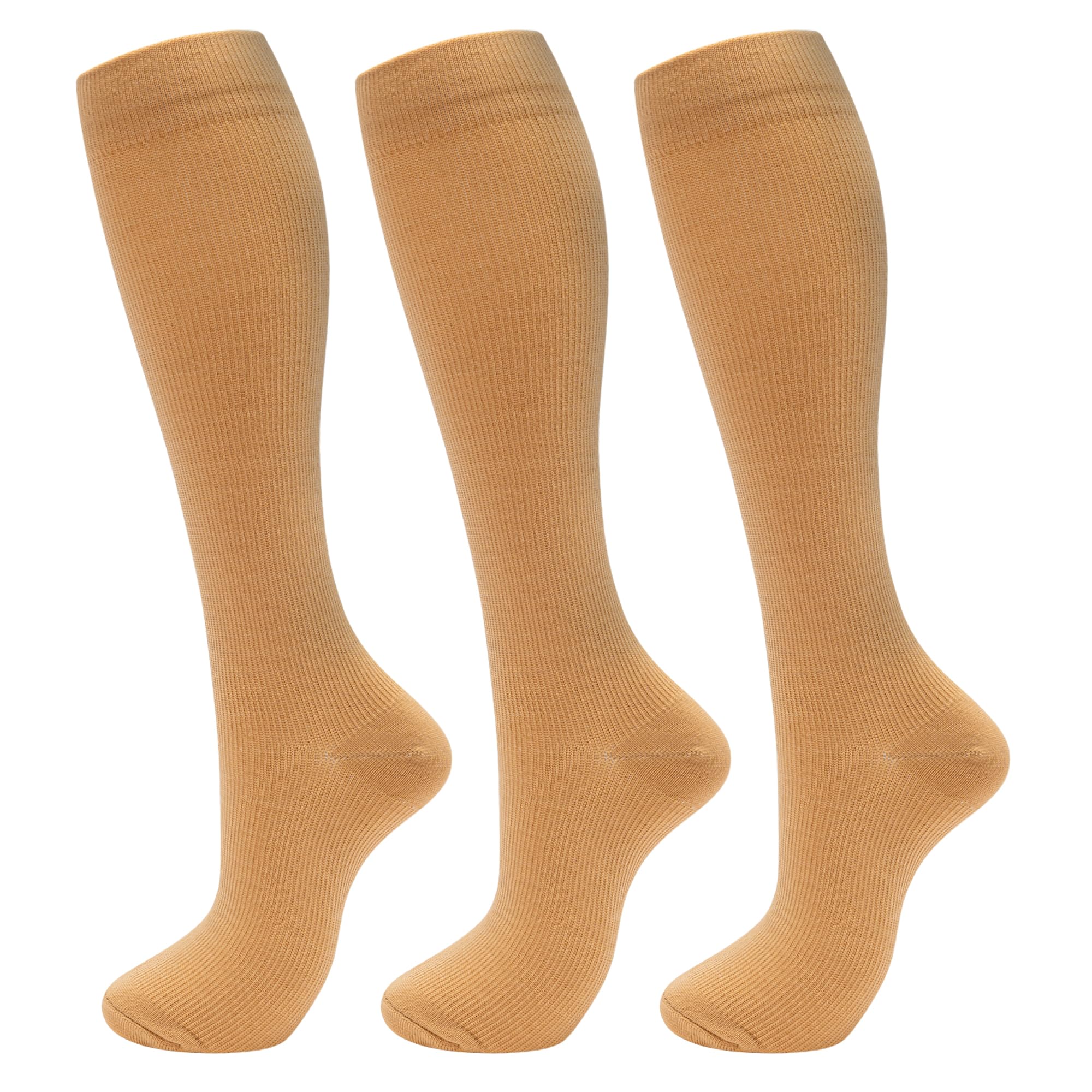 fenglaoda 3 Pairs Compression Socks for Women & Men Knee High Nurse Pregnant Cute Medical Running Travel Athletic