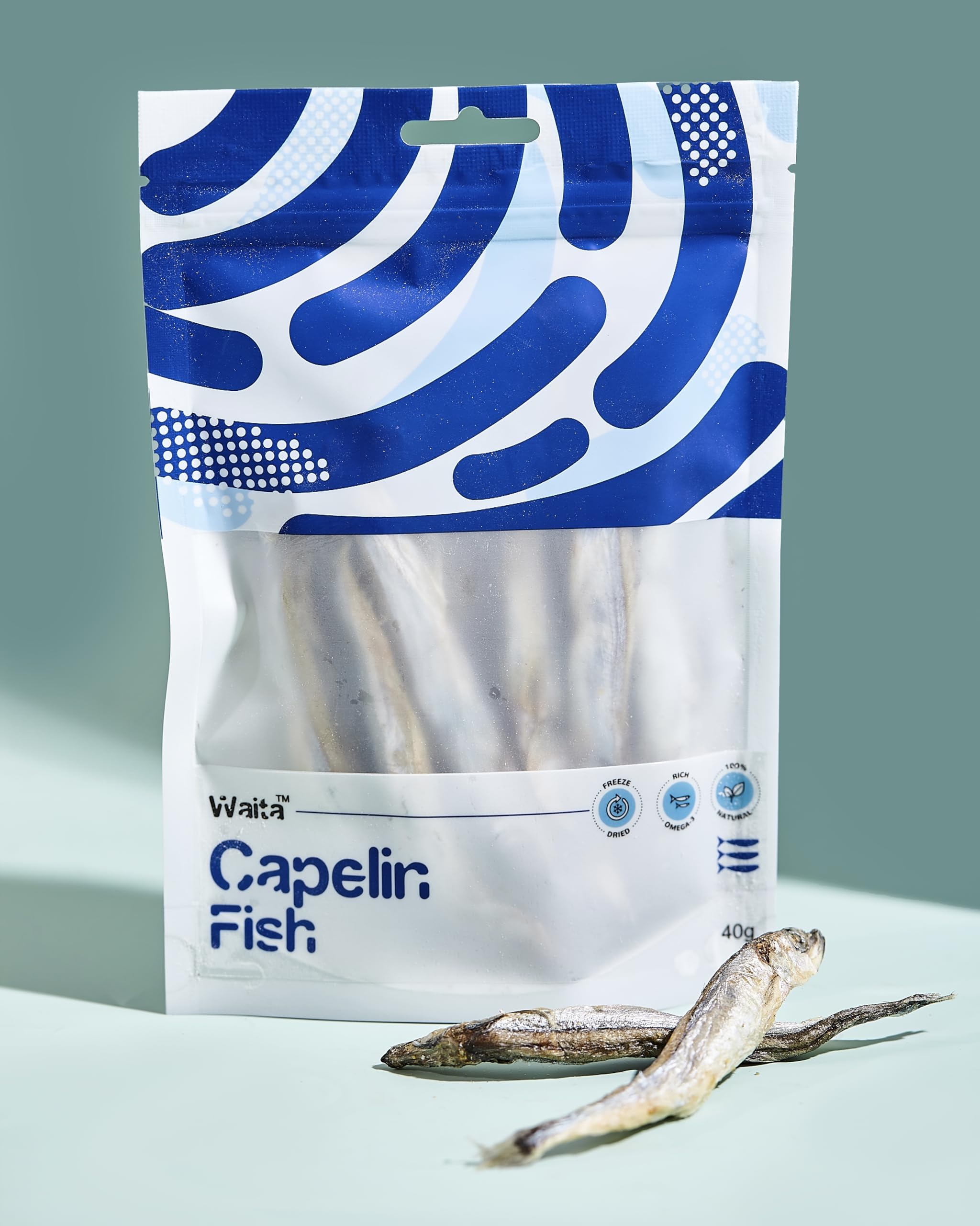 Waita Freeze Dried Capelin Dog Treats & Cat Treats 5 x 40g | 100% Whole Capelin Fish | High Protein Natural Grain Free Treats | Omega 3 Rich Single Ingredient Snack โ image 1
