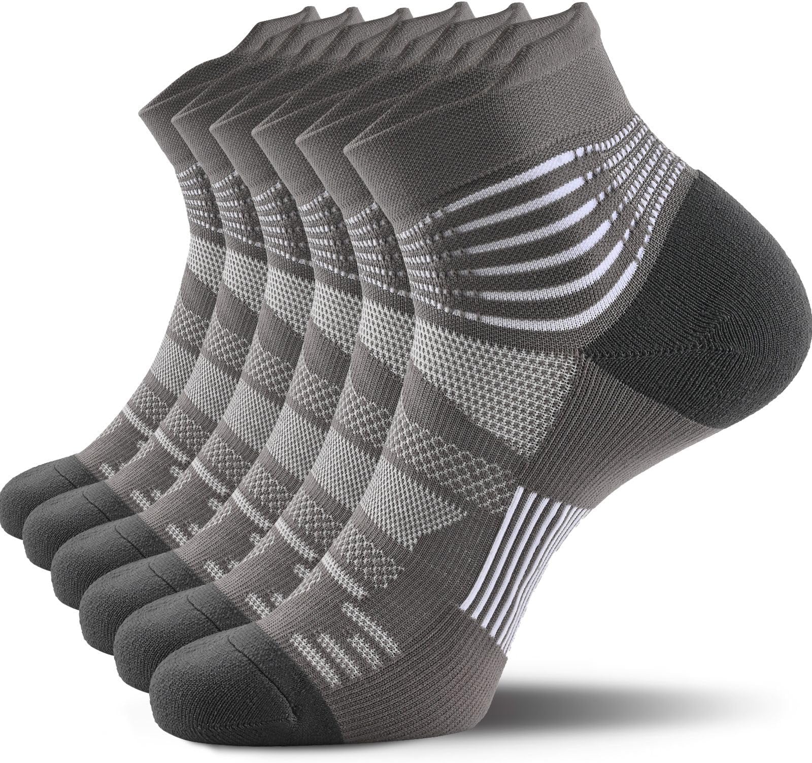 Compression Ankle Support Socks Coolmax Wicking Cushioned Athletic Plantar Fasciitis Relief Men Women 2/3/4 Pairs